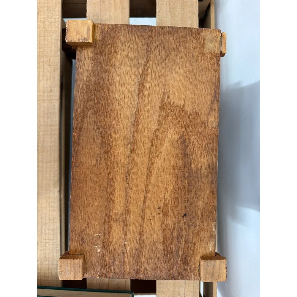 Vintage Cedar Wood Jewelry Box Hand Carved Cottage Landscape Keepsake Chest